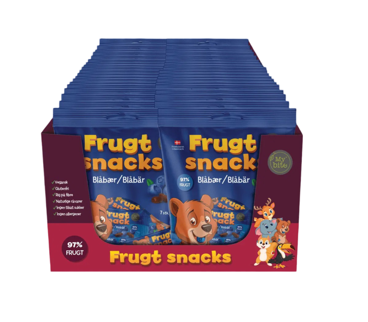 Frukt Snacks Mybite Blåbär 36 x 100 g